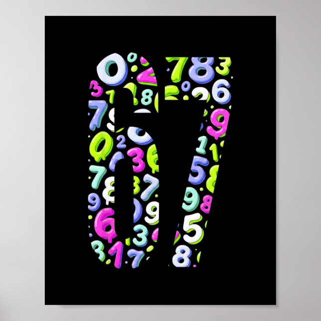 67 Hidden Meme Trending Gen Z Alpha Six Seven 6 7  Poster (Front)