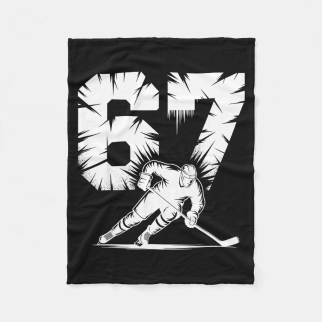 67 Hockey Cool Six Seven Gen Alpha Slang Winter St Fleece Blanket (Front)