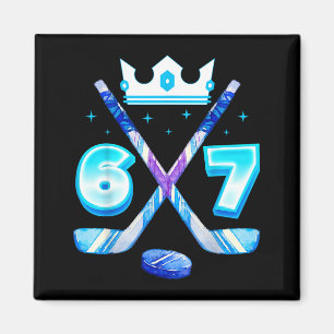 67 Hockey Drip Funny Ice Meme Number Six Seven  Magnet