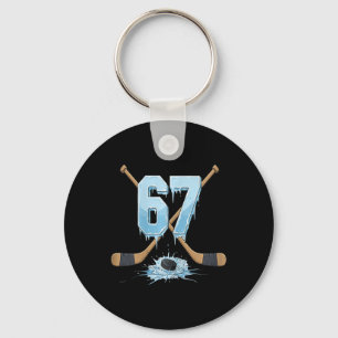 67 Hockey Drip Ice Number Funny Meme Style Boys Gr Keychain
