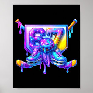 67 Hockey Drip Number Funny Meme Style Boys Graphi Poster