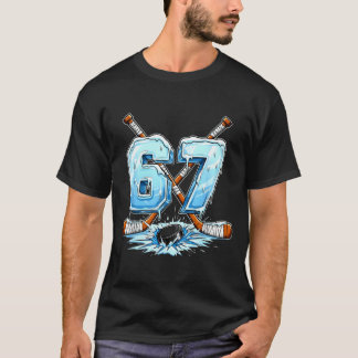 67 Hockey Drip Number Funny Meme Style Boys Graphi T-Shirt