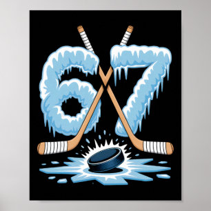 67 Hockey Drip Number Funny Meme Style Cool Graphi Poster