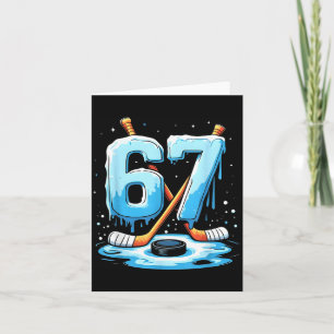 67 Hockey Ice Cream Drip Gen Alpha Slang Boys Men Card