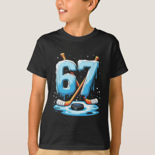 67 Hockey Ice Cream Drip Gen Alpha Slang Boys Men  T-Shirt