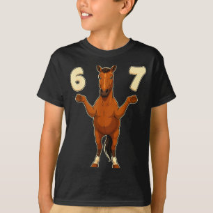 67 Horse Funny Gen Alpha Slang Kids Teens Number T T-Shirt