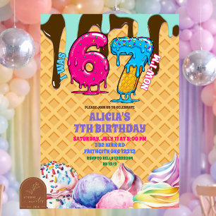 67 ice cream Birthday Party Invitation
