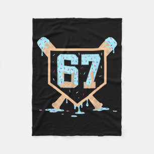 67 Ice Cream Drip Baseball Meme Funny Six Seven Ge Fleece Blanket