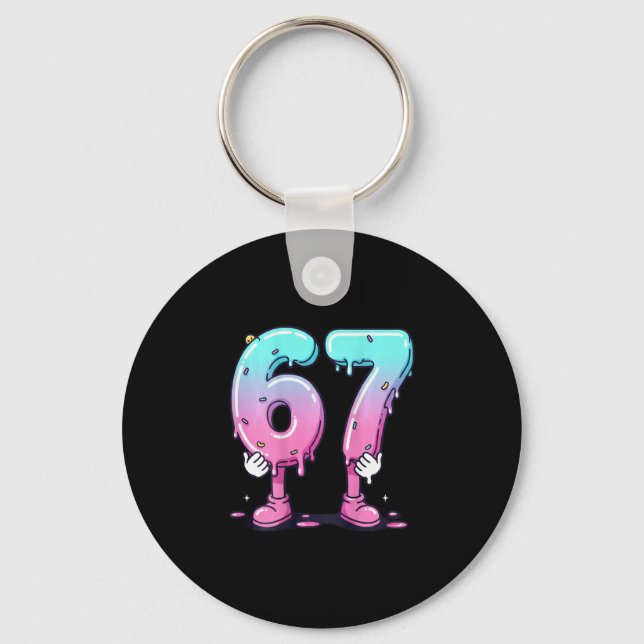67 Ice Cream Drip (ck) Six Seven Meme For Gen Alph Keychain (Front)