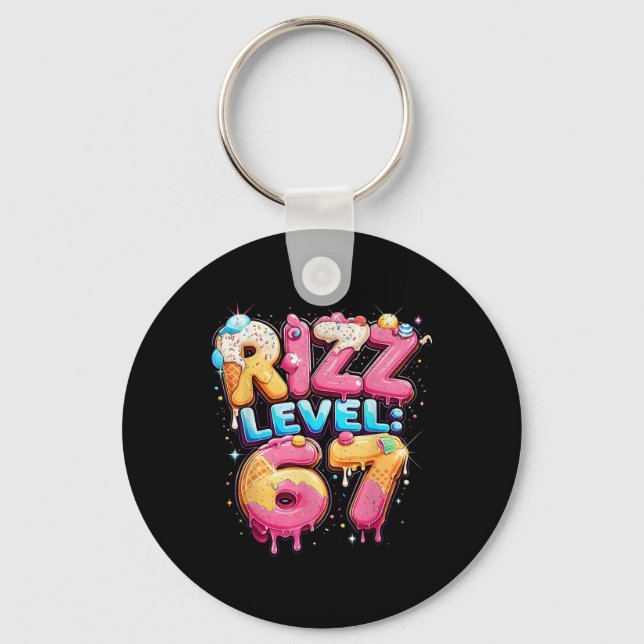 67 Ice Cream Drip Cool Meme Six Seven Gen Alpha Sl Keychain (Front)