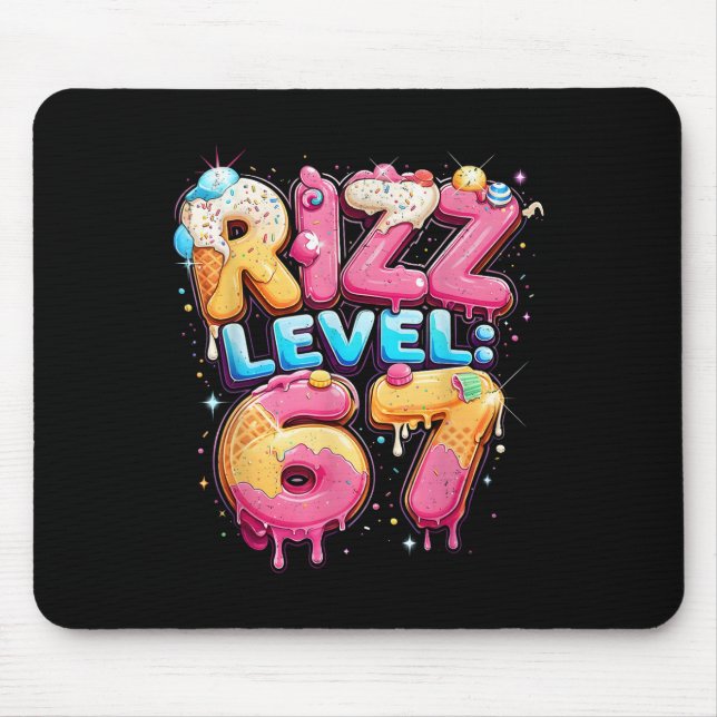 67 Ice Cream Drip Cool Meme Six Seven Gen Alpha Sl Mouse Pad (Front)