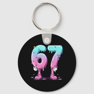 67 Ice Cream Drip (front) Six Seven Meme For Gen A Keychain