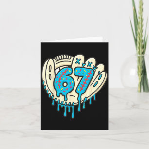 67 Ice Cream Drip Funny Six Seven Baseball  Card