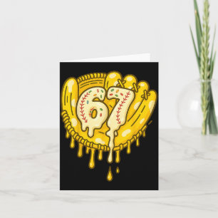 67 Ice Cream Drip Funny Six Seven Baseball  Card
