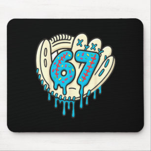67 Ice Cream Drip Funny Six Seven Baseball  Mouse Pad