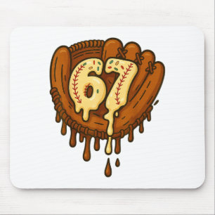 67 Ice Cream Drip Funny Six Seven Baseball Mouse Pad