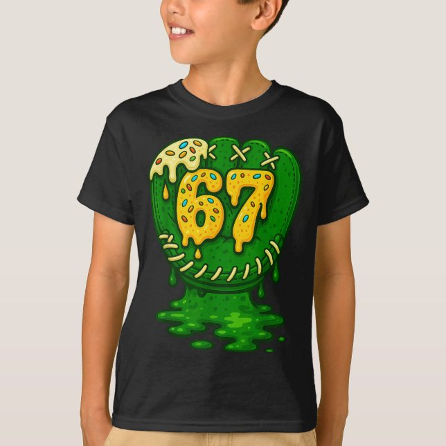 67 Ice Cream Drip Funny Six Seven Baseball  T-Shirt (Front)