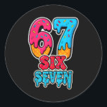 67 Ice Cream Drip Funny Six Seven Gen Alpha Meme S Classic Round Sticker<br><div class="desc">67 Ice Cream Drip Funny Six Seven Gen Alpha Meme Slang</div>