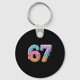 67 Ice Cream Drip Funny Six Seven Meme Number 6 An Keychain