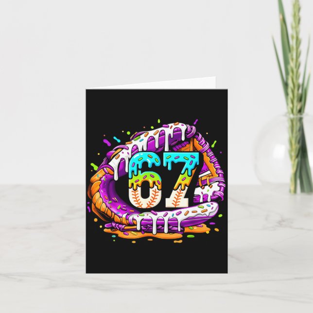 67 Ice Cream Drip Funny Six Seven Player 67th Birt Card (Front)