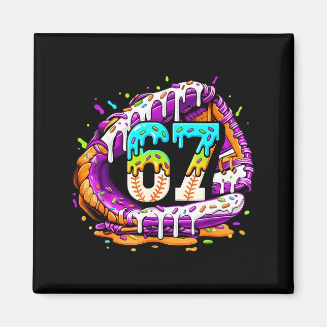 67 Ice Cream Drip Funny Six Seven Player 67th Birt Magnet (Front)