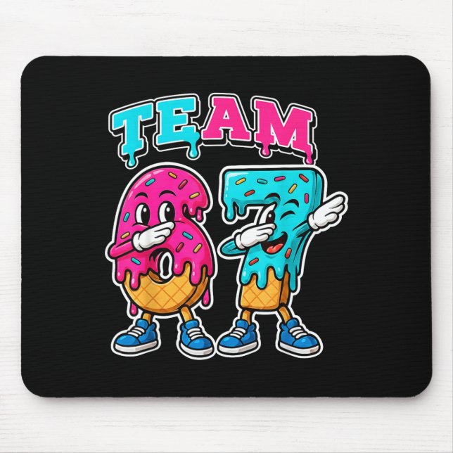 67 Ice Cream Drip Gen Alpha Slang Six Seven Meme 6 Mouse Pad (Front)