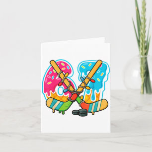 67 Ice Cream Drip Hockey Christmas Light  Card