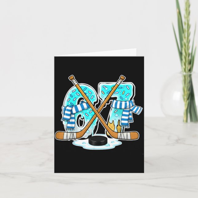 67 Ice Cream Drip Hockey Gen Alpha Slang Six Seven Card (Front)