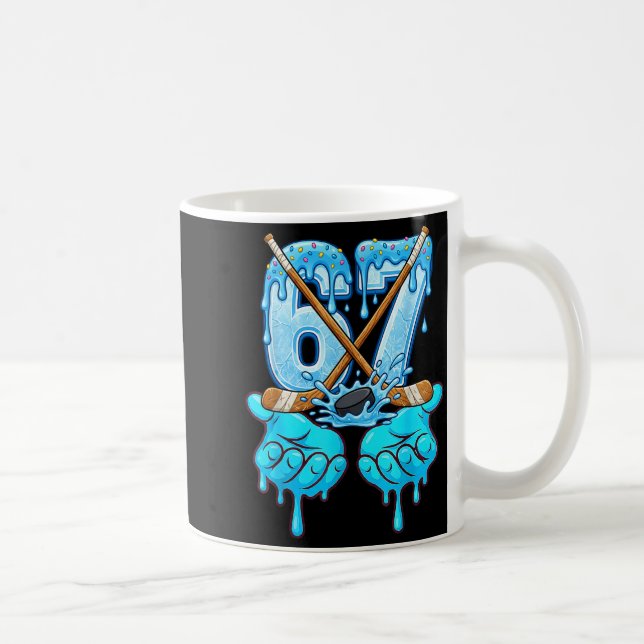 67 Ice Cream Drip Hockey Gen Alpha Slang Six Seven Coffee Mug (Right)