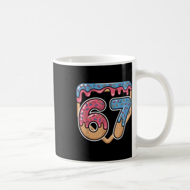 67 Ice Cream Drip Meme Baseball  Coffee Mug (Right)
