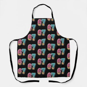 67 Ice Cream Drip Meme Funny Six Seven Gen Alpha Apron