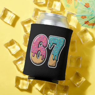67 Ice Cream Drip Meme Funny Six Seven Gen Alpha Can Cooler