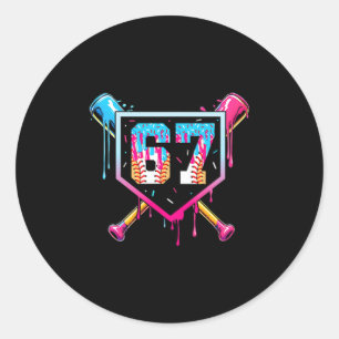 67 Ice Cream Drip Meme Funny Six Seven Gen Alpha ( Classic Round Sticker