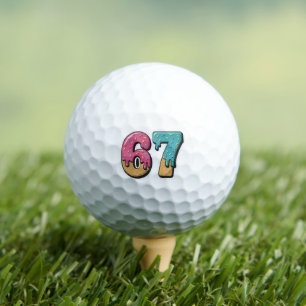 67 Ice Cream Drip Meme Funny Six Seven Gen Alpha Golf Balls