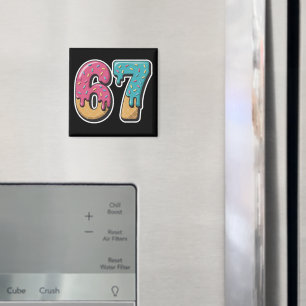 67 Ice Cream Drip Meme Funny Six Seven Gen Alpha  Magnet