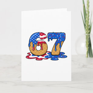 67 Ice Cream Drip Meme Funny Six Seven Gen Alpha S Card