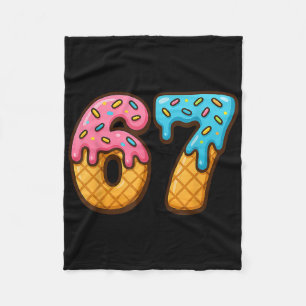 67 Ice Cream Drip Meme Funny Six Seven Gen Alpha S Fleece Blanket
