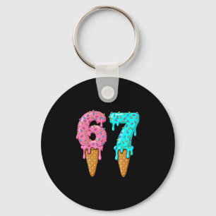 67 Ice Cream Drip Meme Funny Six Seven Gen Alpha S Keychain