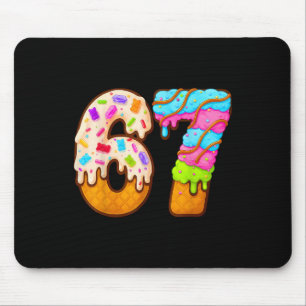 67 Ice Cream Drip Meme Funny Six Seven Gen Alpha S Mouse Pad