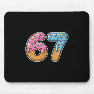 67 Ice Cream Drip Meme Funny Six Seven Gen Alpha S Mouse Pad