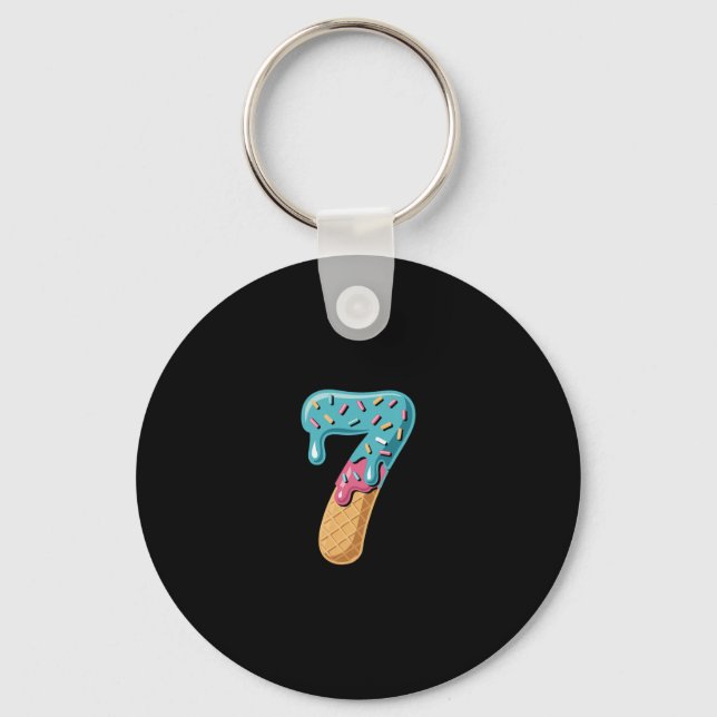 67 Ice Cream Drip Meme Funny Six Seven Matching Pa Keychain (Front)