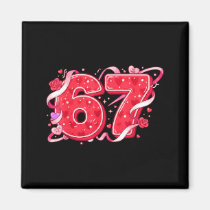 67 Ice Cream Drip Meme Funny Six Seven Valentine D Magnet
