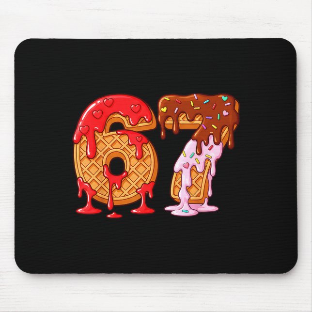 67 Ice Cream Drip Meme Funny Six Seven Valentine D Mouse Pad (Front)