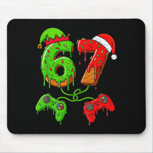 67 Ice Cream Drip Meme Gamer Six Seven Christmas B Mouse Pad