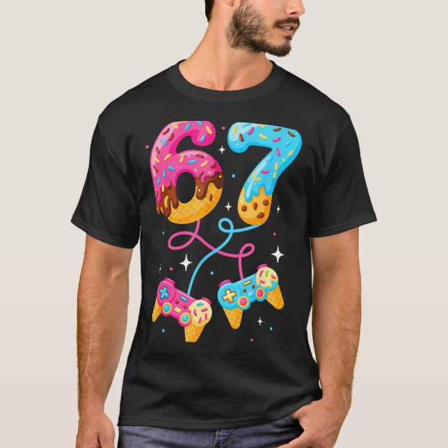 67 Ice Cream Drip Meme Gamer Six Seven Gen Alpha S T-Shirt (Front)
