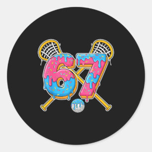 67 Ice Cream Drip Meme Gen Alpha Slang Lacrosse Sr Classic Round Sticker