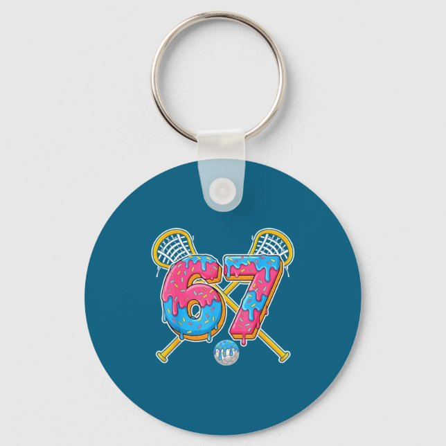 67 Ice Cream Drip Meme Gen Alpha Slang Lacrosse Sr Keychain (Front)