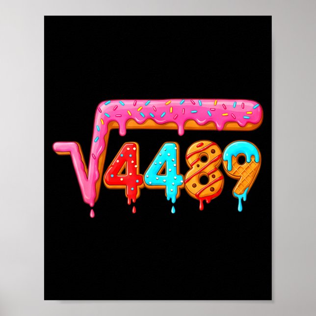 67 Ice Cream Drip Meme Math Teacher School Square  Poster (Front)