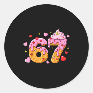 67 Ice Cream Drip Meme Six Seven 6 7 Valentine Day Classic Round Sticker
