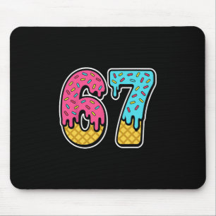 67 Ice Cream Drip Meme Six Seven Funny Gen Alpha D Mouse Pad